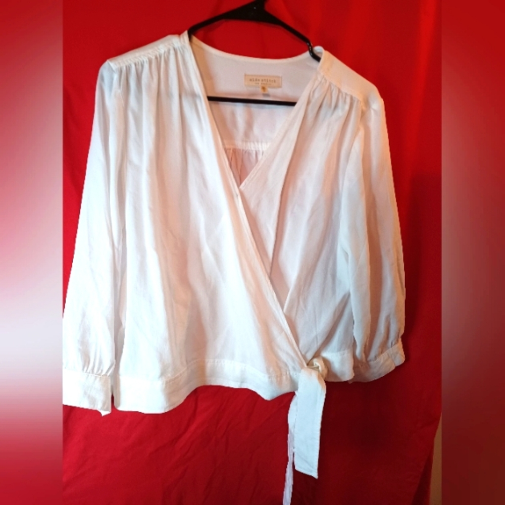 White wrap around professional blouse